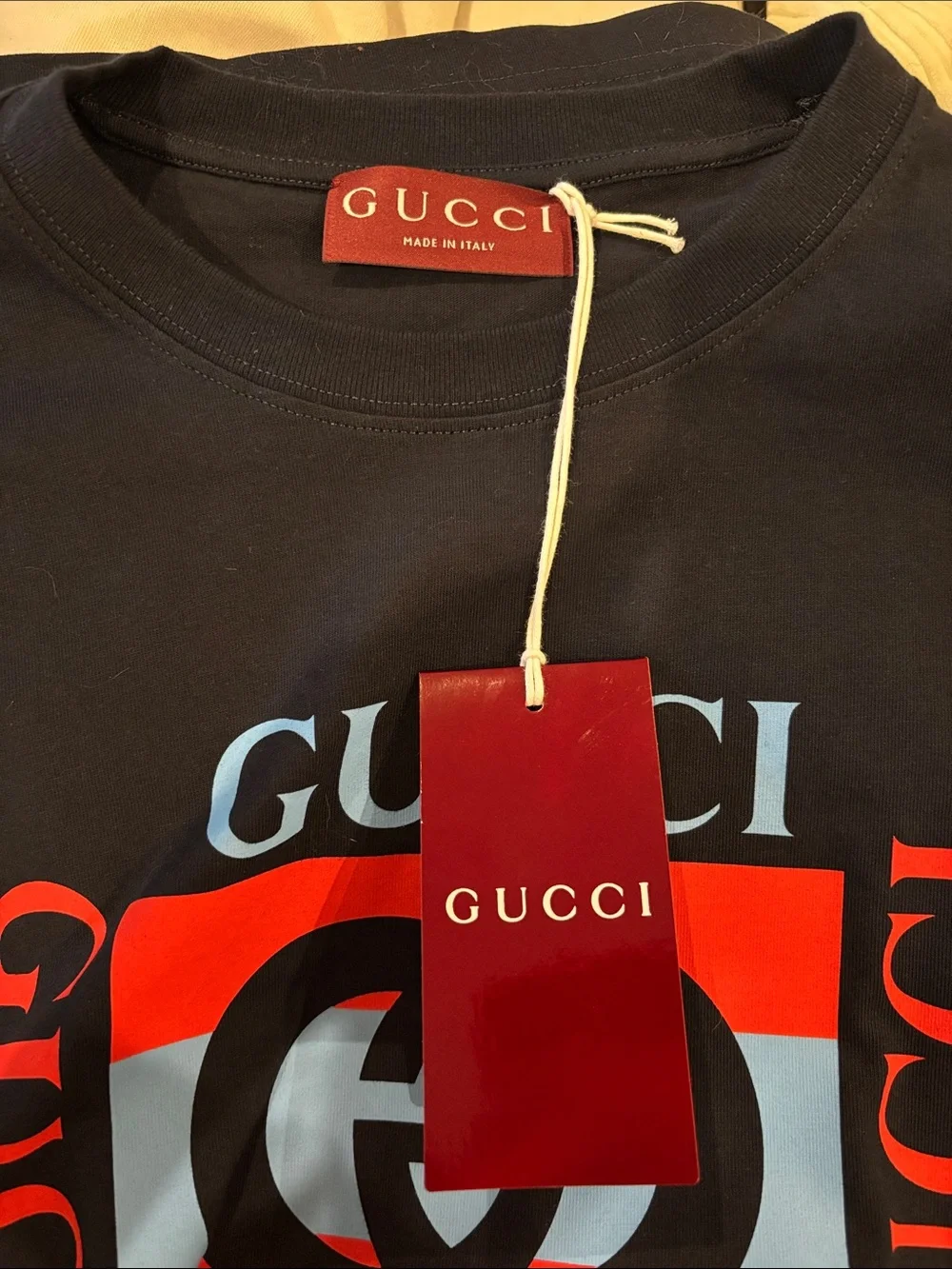 Cotton Gucci Navy Blue Jersey Shirt